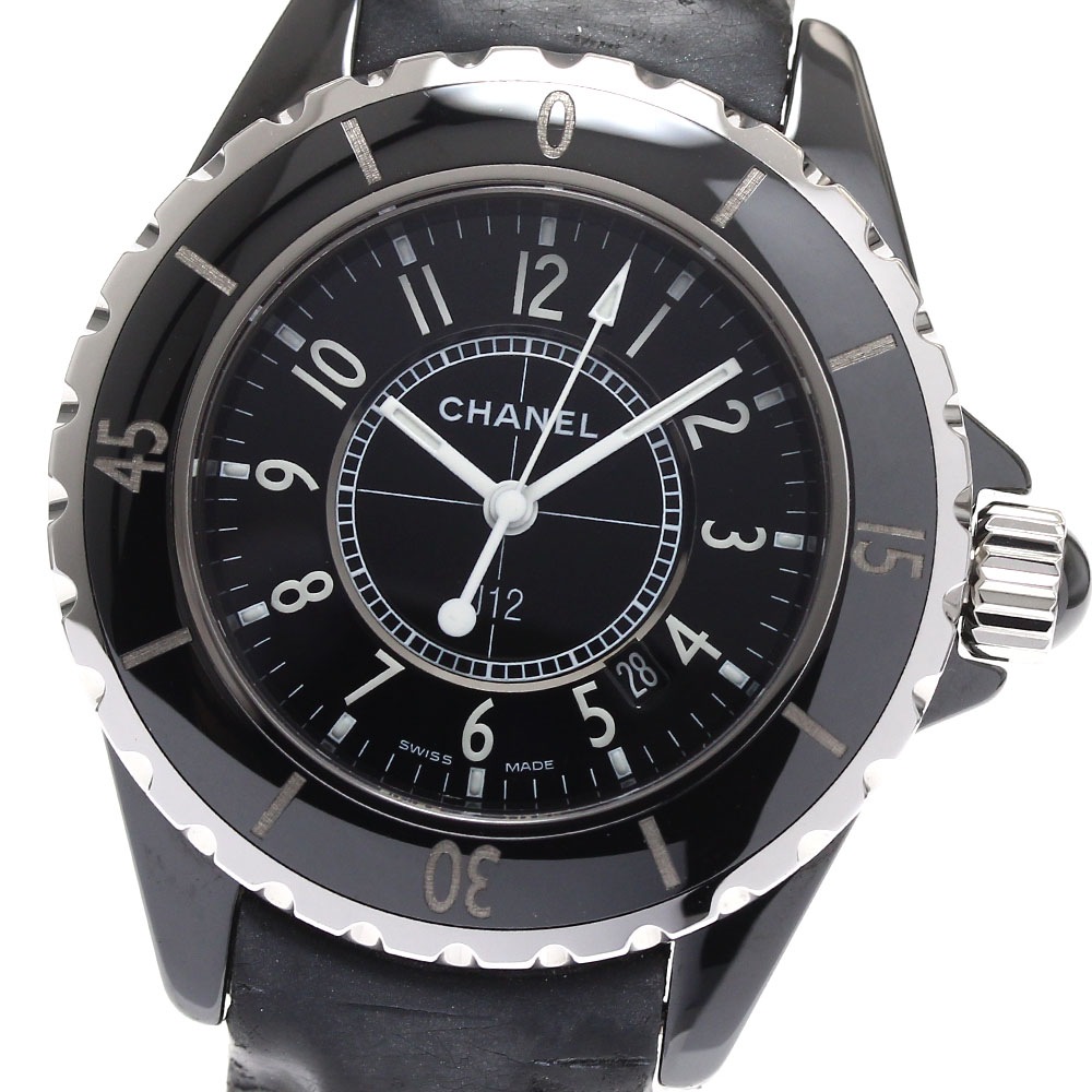 シャネル CHANEL H0680 J12 黒セラミック 33MM デイト クォーツ レディース _892392【中古】