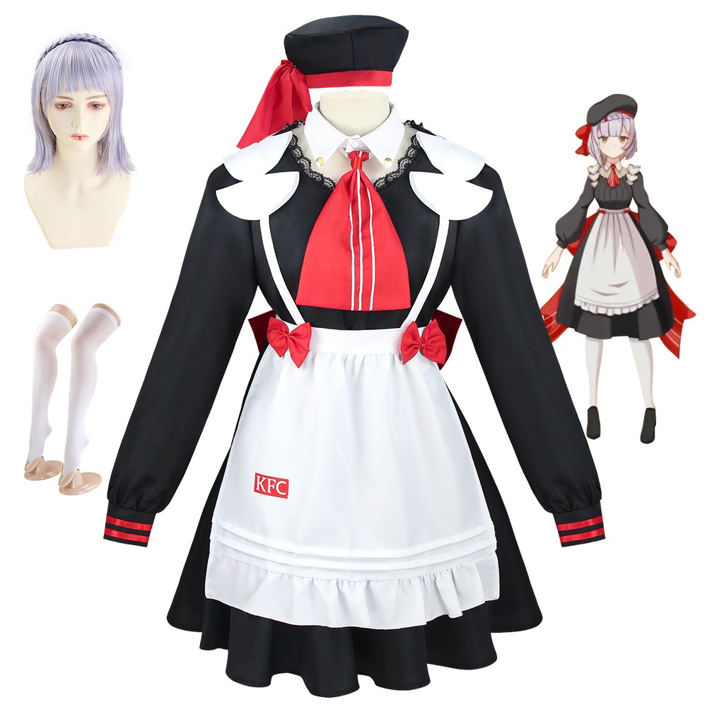 オリジナル神ゲームコスプレ衣装KFC連動ノエルコスプレゲームアニメパフォーマンス衣装メイド衣装