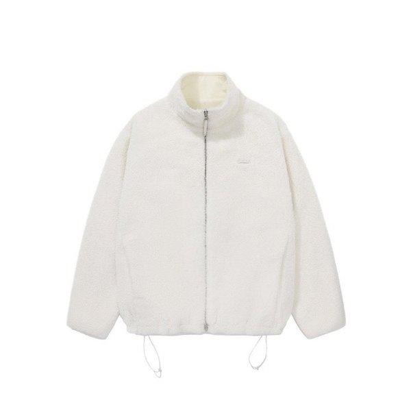 ジャケット JQS CO2403JK20-IV スタンカラ リバーシブル シェルパ ジャケット アイボリー