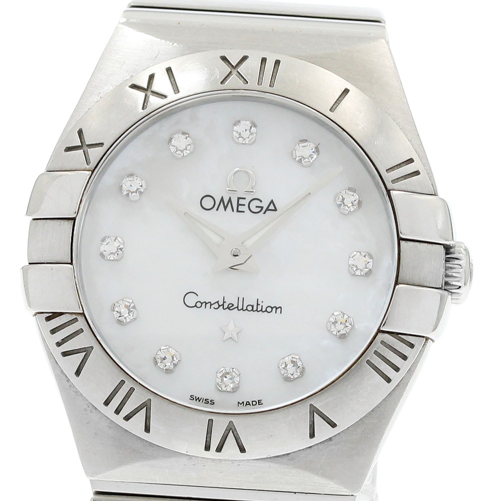 オメガ OMEGA 123.10.24.60.55.001 コンステレーション ブラッシュ 12Pダイヤ クォーツ レディース _962588【中古】