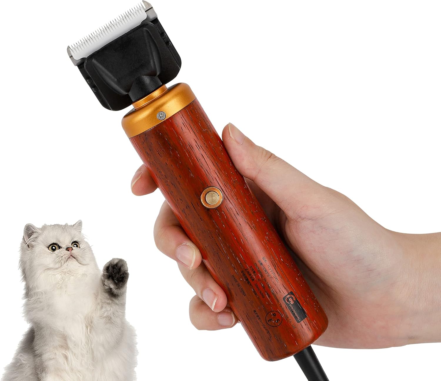 CGOLDENWALL ペット用バリカン ペットクリッパー 低騒音 初心者に適用 プロレベル 小型犬 中型犬 大型犬 猫 羊に適用 ペット美容院/農場 日本語説明書付きキッチン収納