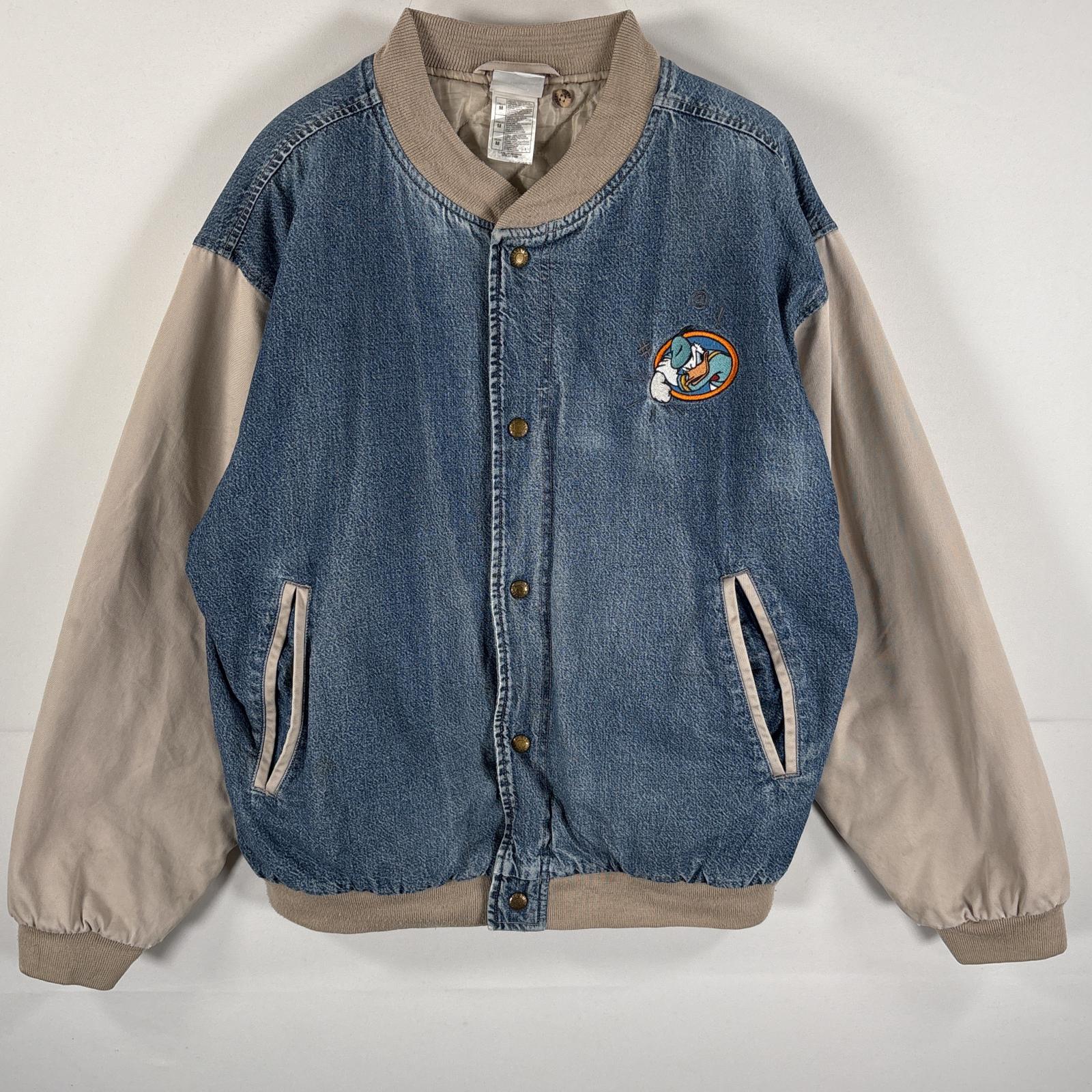 古着 90s/90年代 ディズニーダイレクト Disney Direct デニムスタジャン ドナルドダック アワードジャケット M インディゴブルー メンズ