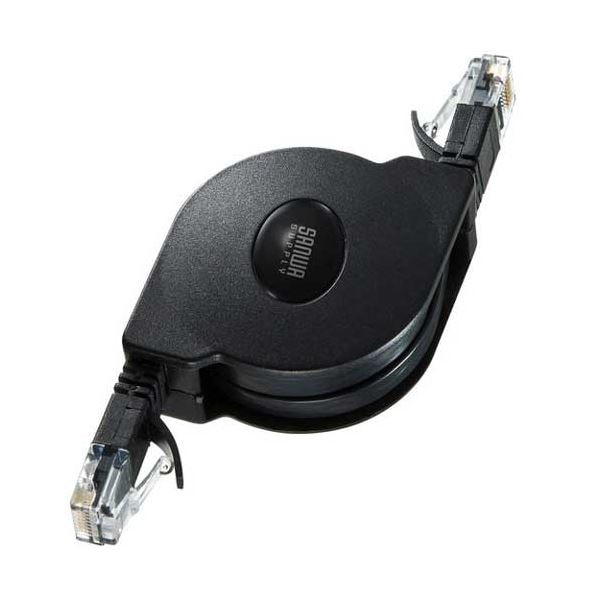 (まとめ) サンワサプライ 自動巻取りLANケーブルブラック 1.5m KB-MK18BK 1個 (×10セット) 13,463円