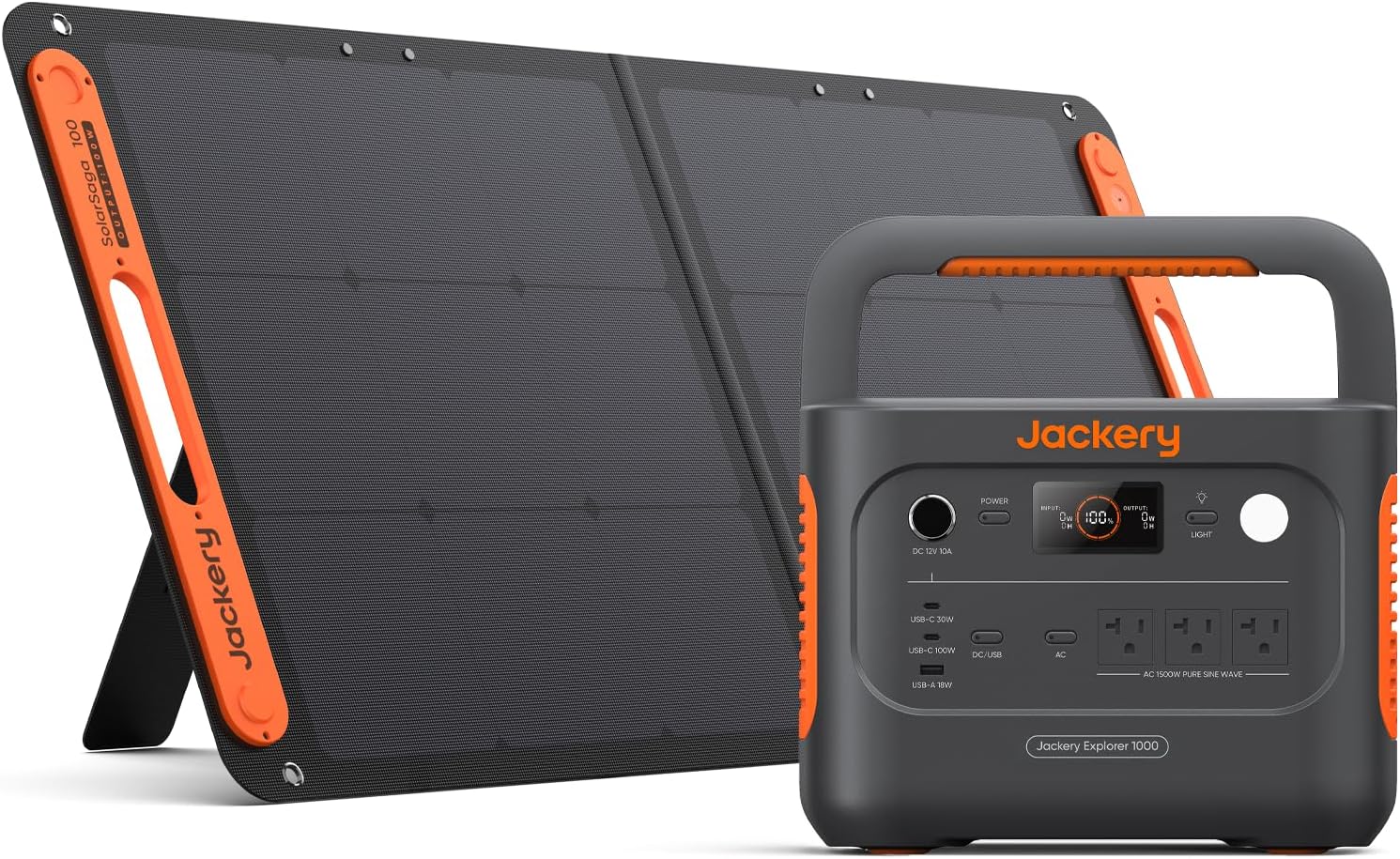 Jackery ポータブル電源 1000 New JE-1000D Solarsaga 100 JS-100F 両面発電 ソーラーパネル 1枚 2点セット