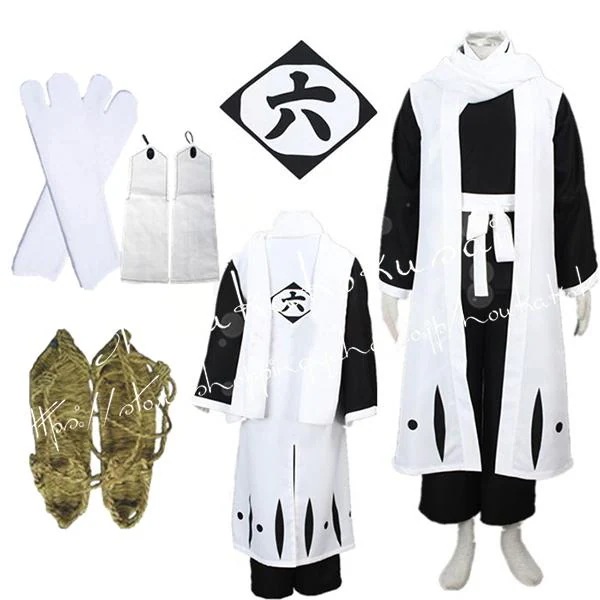[2026新品] G 子供 大人ブリーチ BLEACH 風 六番隊隊長 朽木白哉 くちき びゃくや コスプレ衣装ウィッグcos靴 cosplay コスチューム変装 仮装 撮影 祭り