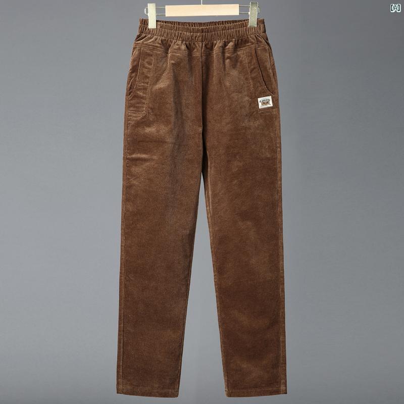 レディース ファッション おしゃれ 春夏 秋　冬 大人 上品 高級 マダム プレゼント 敬老日　おばあちゃん パンツ 秋冬 コットン コーデュロイ パンツ ハイウエスト ストレート ズボン