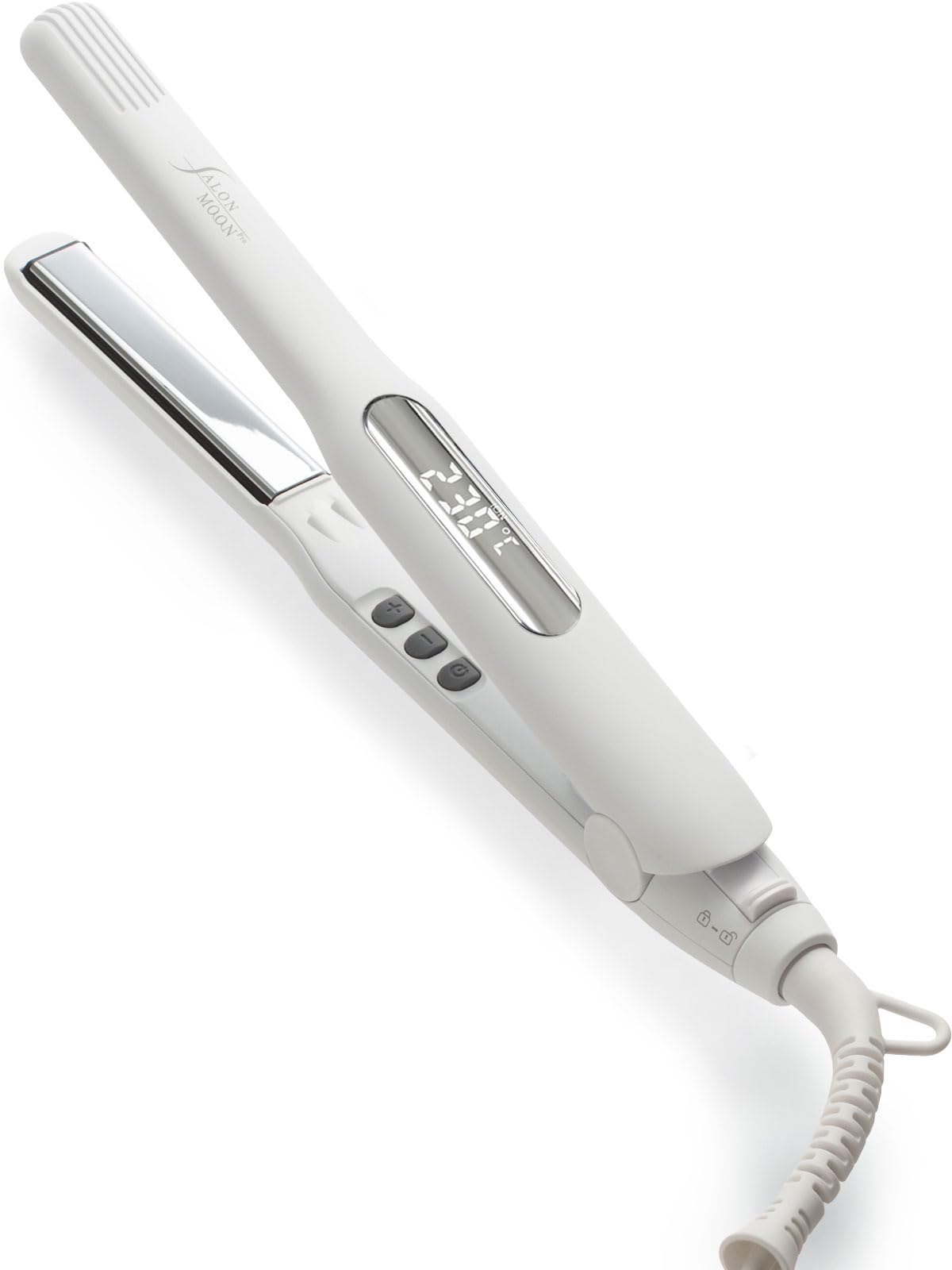 【 ヘアアレンジ ショートカット 】 SALONMOON (サロンムーン) ミラーダブルイオン ストレート ヘアアイロン 15mm ホワイト ストレートアイロン 80℃～230℃ カール 2WAY コ 5,910円