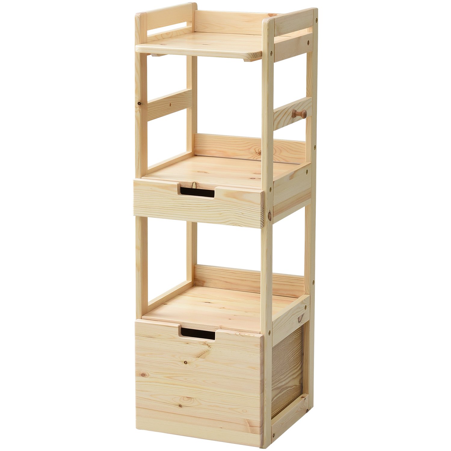 ランドセルラック A4サイズ収納 引き出し大・小収納付き パイン材使用 ナチュラル YRSR-1140(NA)