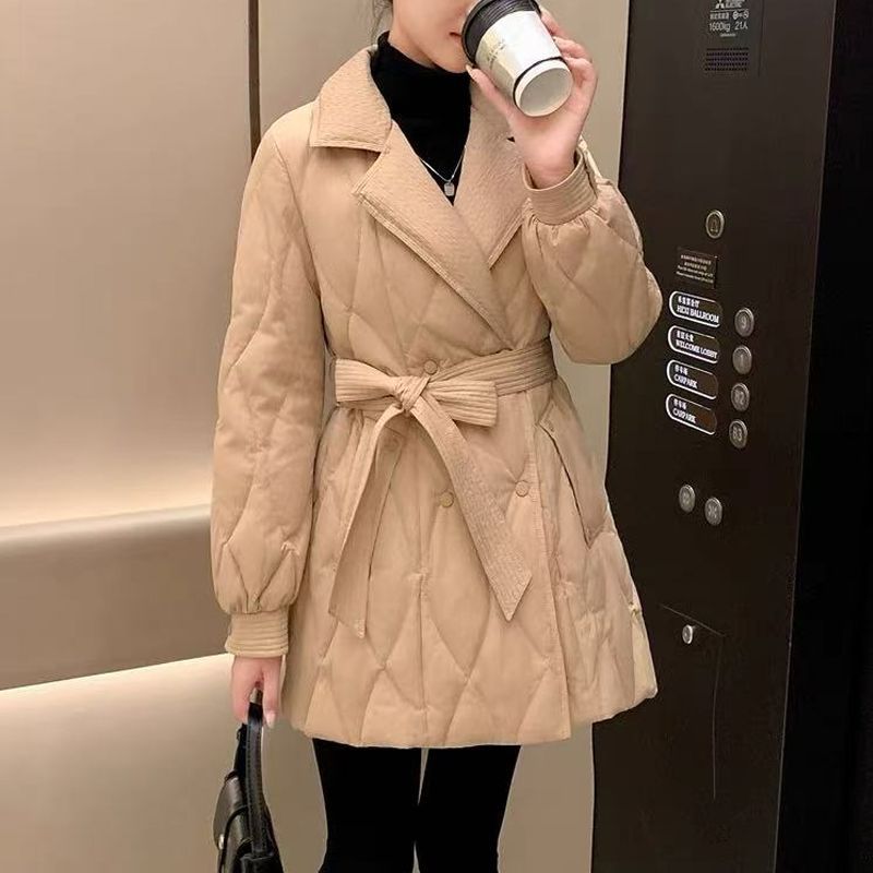 【急速出荷】ダウンジャケット女性高級感厚手短90白ダックコート小柄平湖