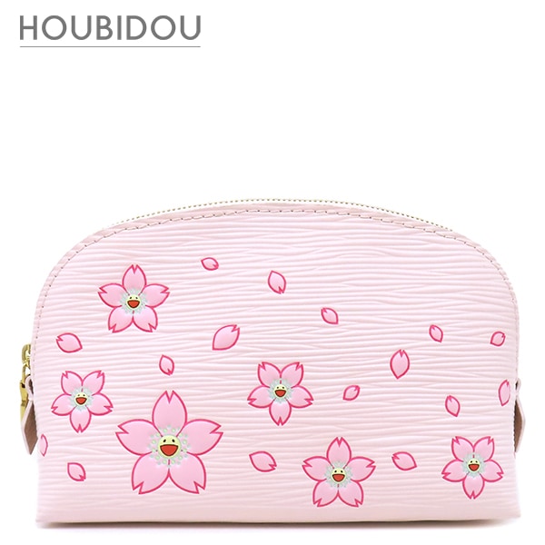 ルイヴィトン ポーチ LV×TM ポシェット コスメティック PM エピレザー ピンク ゴールド金具 チェリーブロッサム 桜 化粧ポーチ M14052 RFID【中古】