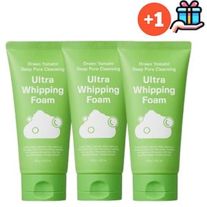 [大容量企画セット] Green tomato ディープポア クレンジング ウルトラ ホイップフォーム 120g * 3 洗顔フォーム 韓国 人気老廃物 毛穴ケア 吸着 保湿 持続 水分供給 パンテノ