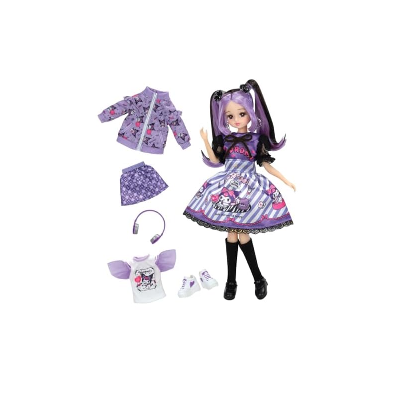 タカラトミー(TAKARA TOMY) リカちゃん ドール クールなクロミリカちゃん DX カジュアル＆パープルワンピセット 着せ替え おままごと おもちゃ 3歳以上