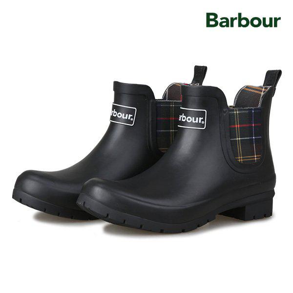 BARBOUR キングハム ウェリントン ショート チェルシー 女性 レインブーツ 長靴 LRF0088BK11