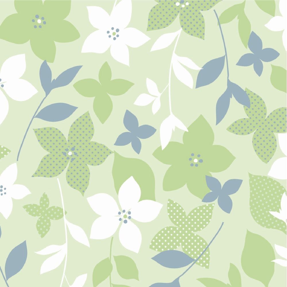 （まとめ買い）ササガワ 包装紙 花柄 ファイングロウ緑 半才判 50枚入 49-1523 [x3]