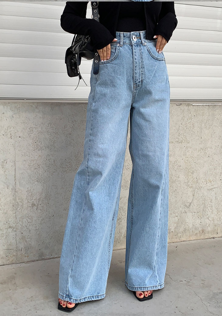 ワイド デニム パンツ レディース 春 夏 ジーンズ ハイウエスト ワイドデニム ボトムス ゆったり ワイドレッグ ワイドパンツ カジュアル ストリート 韓国ファッション