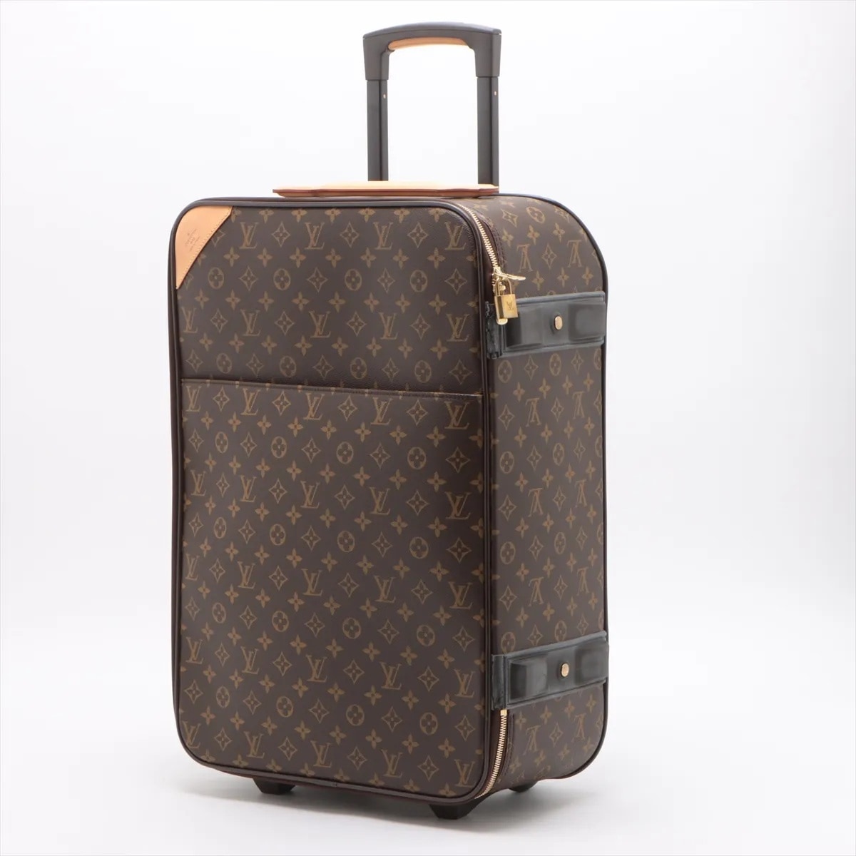 極美品 モノグラム ペガス55 M23294 レザー×コーティングキャンバス スーツケース キャリーケース バッグ 出張 旅行 トランク A4 メンズ EEE CJ7-1 中古