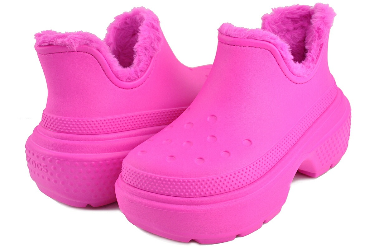 ストンプ ラインド ブーツ ピンク クラッシュ チャンキーソール クロスライト 軽量 スリッポン 210673-6tw