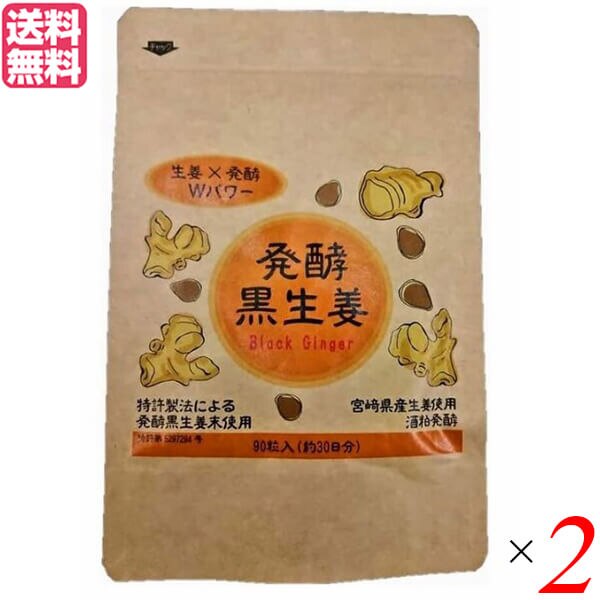 生姜 ブラックジンジャー サプリ 発酵黒生姜 90粒(39g) 2個セット