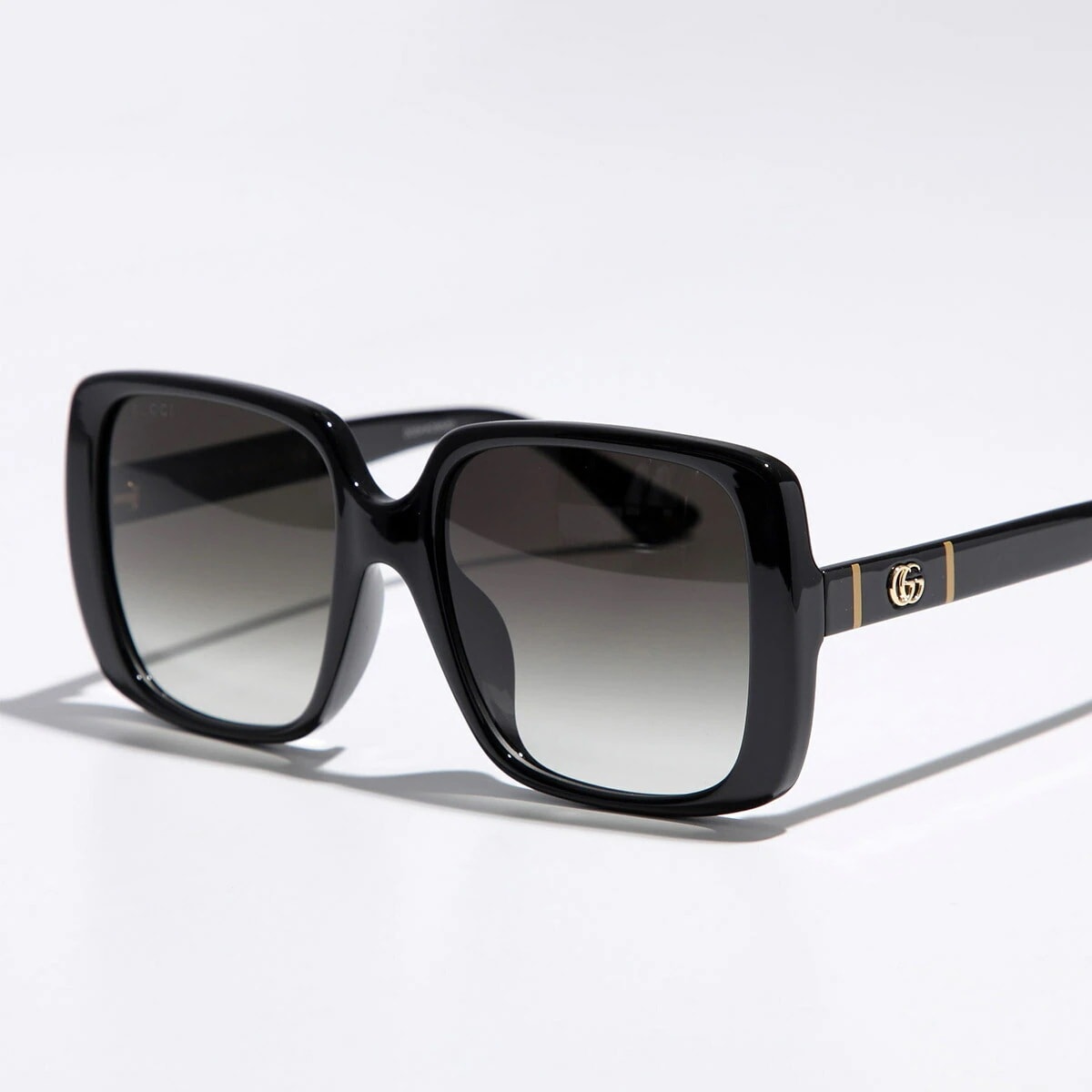 GUCCI グッチ サングラス GG0632SA レディース スクエア型 アジアンフィット メタルロゴ フルリム セルフレーム 001/BLACK-BLACK-GREY