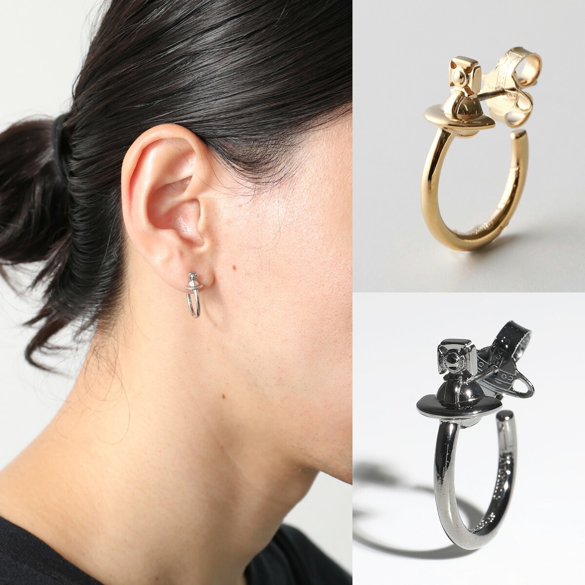 Vivienne Westwood ヴィヴィアンウエストウッド ピアス MAN. VERA SINGLE HOOP 6203008D メンズ 片耳販売 フープ オーブ アクセサリー カラー3色