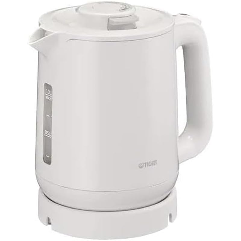 即納：タイガー魔法瓶(TIGER) 電気ケトル 湯沸かし 1.0L 転倒お湯漏れ防止 カラ炊き防止 蒸気レス ホワイト PCJ-A102WA 8,355円