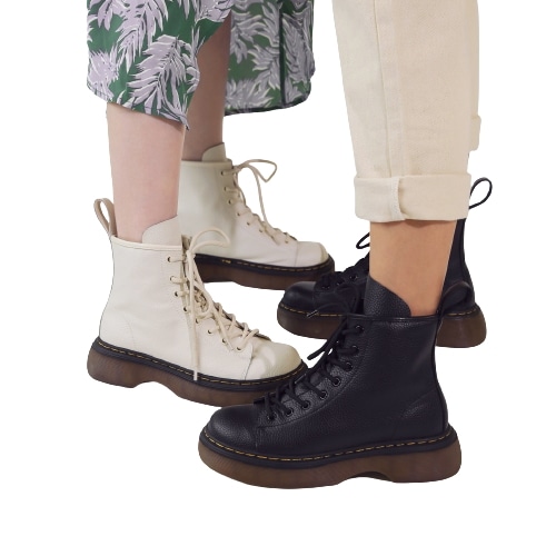 本革マーチンブーツレディースショートブーツホワイトブーツ英倫厚底ショートブーツinsレディースブーツ