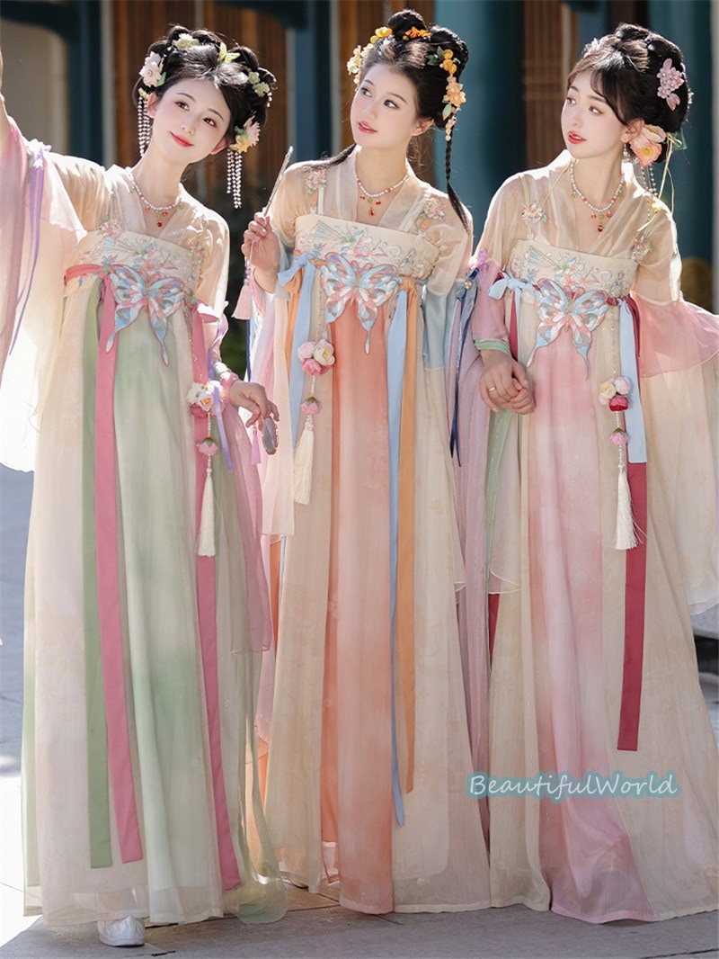 中華服 唐装漢服 漢服ドレス　コスプレ チャイナドレス中国古代衣装 漢服仙女 漢服 チャイナ服 ワンピース コスプレ 中国古代衣装 女性 ロングドレス 刺繍 ス