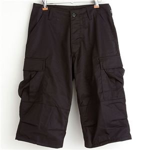 アメリカ軍 BDU クロップド カーゴパンツ 迷彩服 Sサイズ ブラック 7分丈 レプリカ 米軍 ミリタリーパンツ 軍モノ