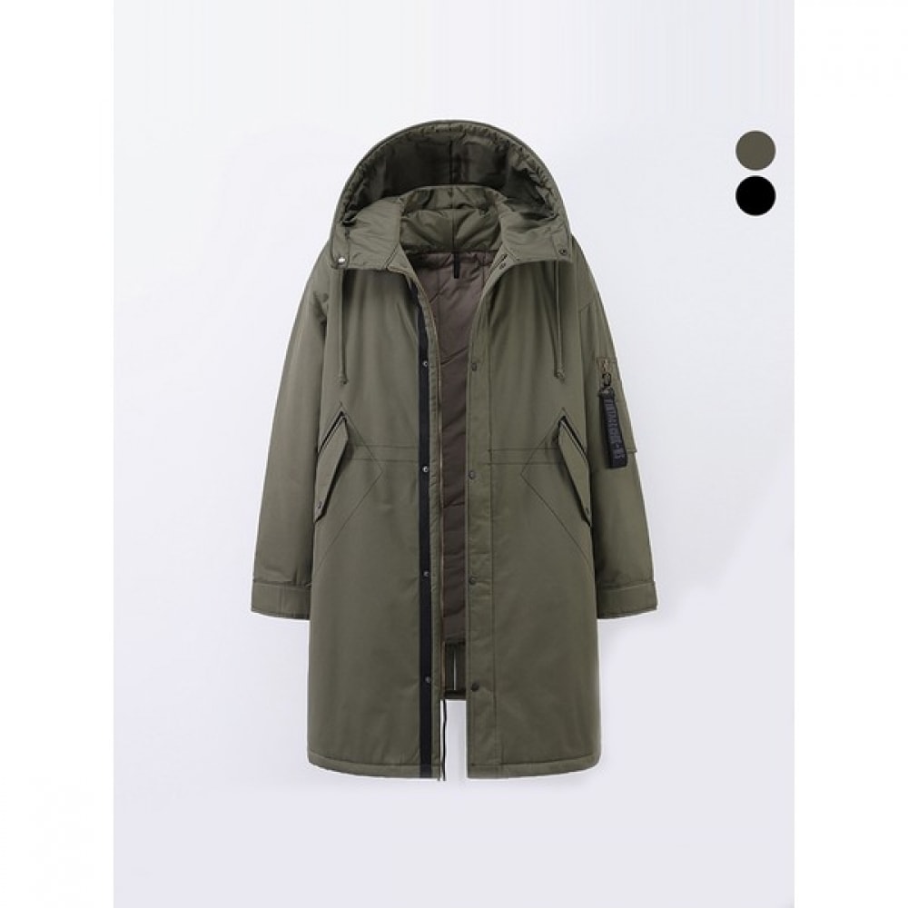 (Juans) ウィンタービッグオーバーフィットドッグパーカーロングナイトパッド入りジャンパー PWJP8636