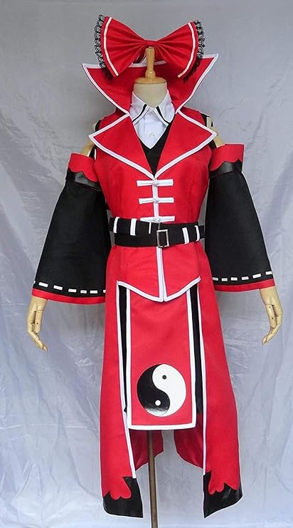紅魔城 博麗霊夢コスプレ衣装舞台演出服 ハロウィン イベント 学園祭 クリスマス仮装サイ アニメの制作を受ける男女兼用 (ウイッグ 道具 靴追加可) カスタム寸法ご注文後【メールでご連絡