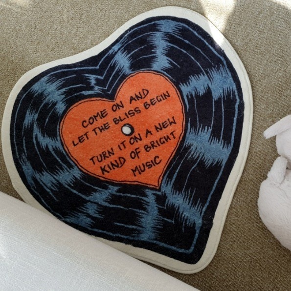 ミニラグ 60 63 LP盤 モチーフ ハート型 インテリアのポイント