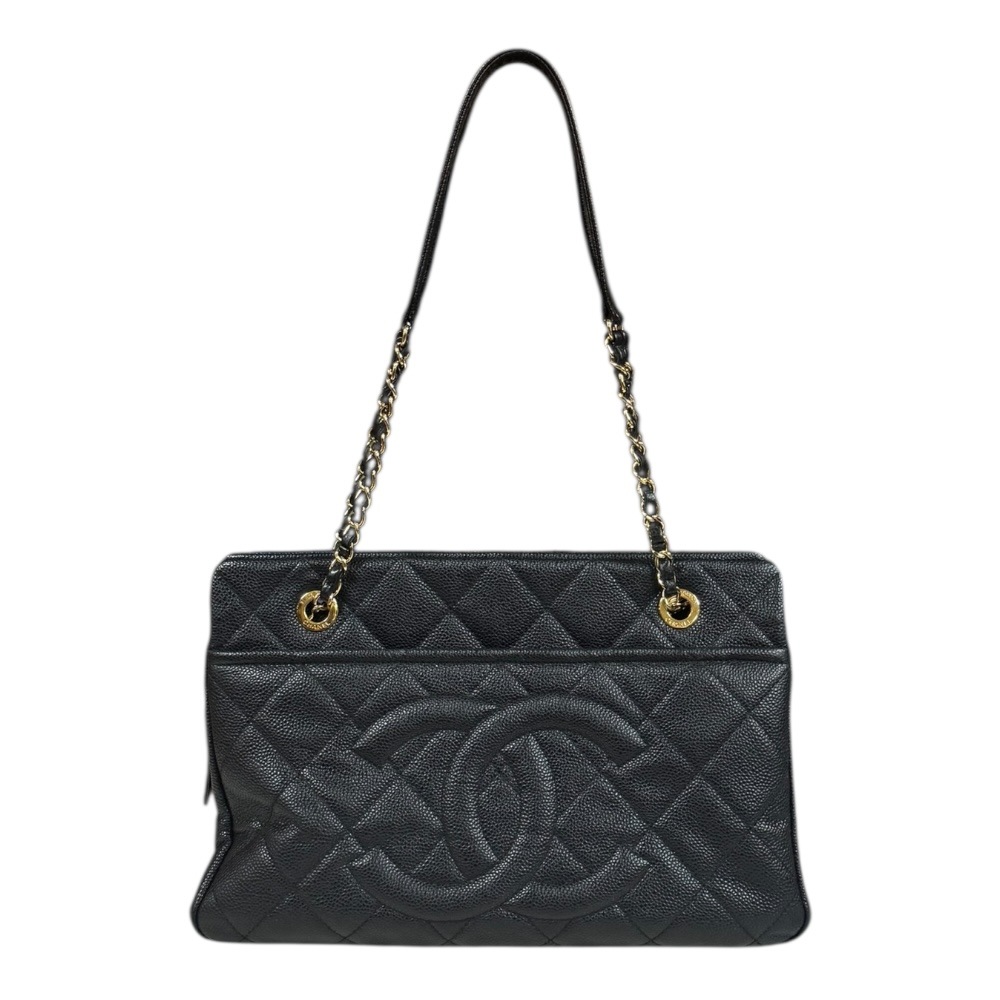 シャネル マトラッセ トートバッグ キャビアスキン A67294 ブラック CHANEL 中古 美品
