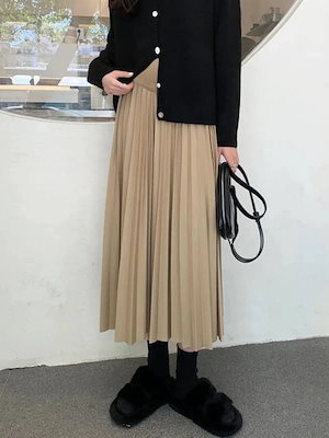 厚手のプリーツスカート マタニティウェア ストレッチウエスト タイトフィット と コレクション23 picture 2 XL