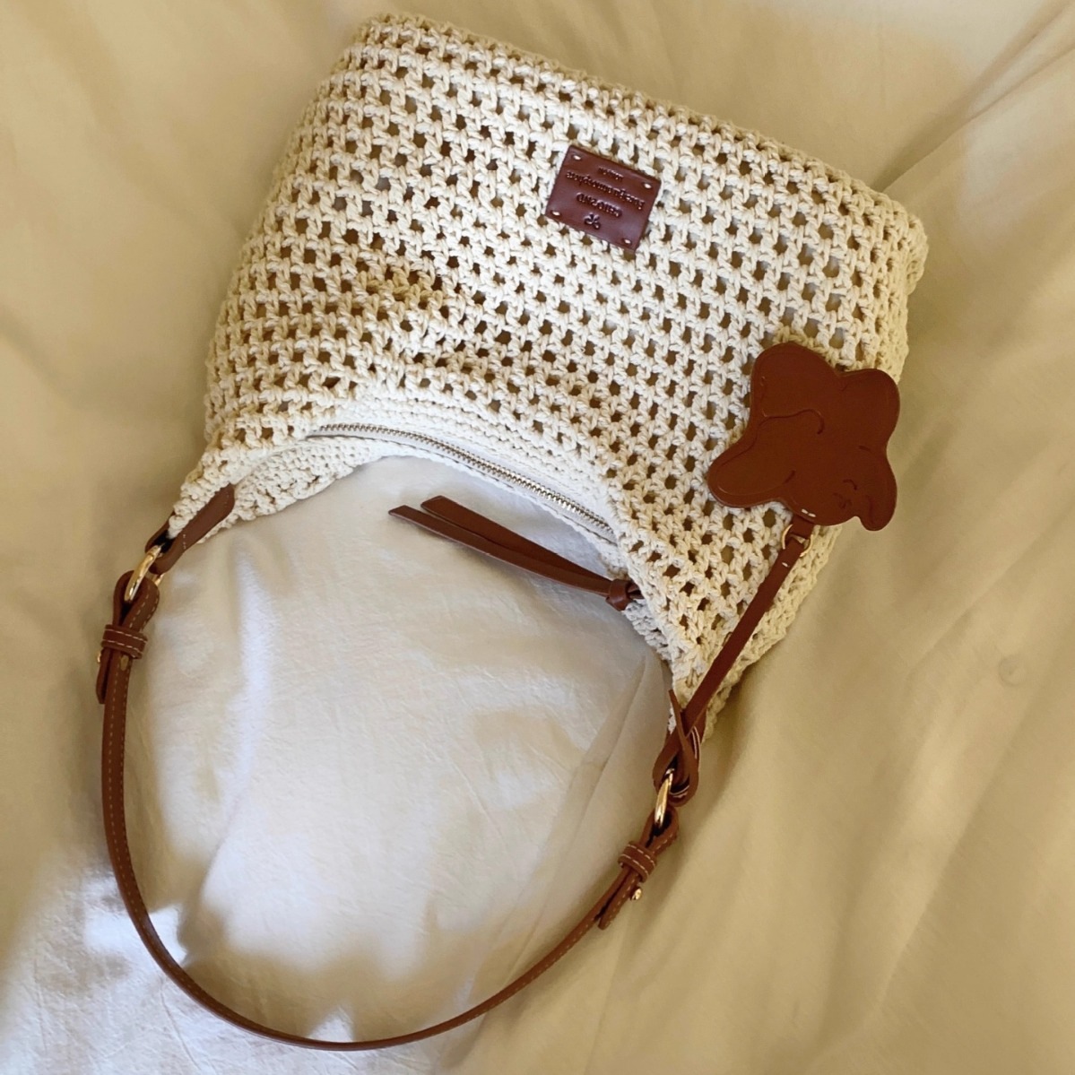 Nanfeng Chio2nd Leisure Moment トートバッグ レディース サマー レイジー ビーチ ウーブン バッグ シングル ショルダー クロスボディ バッグ