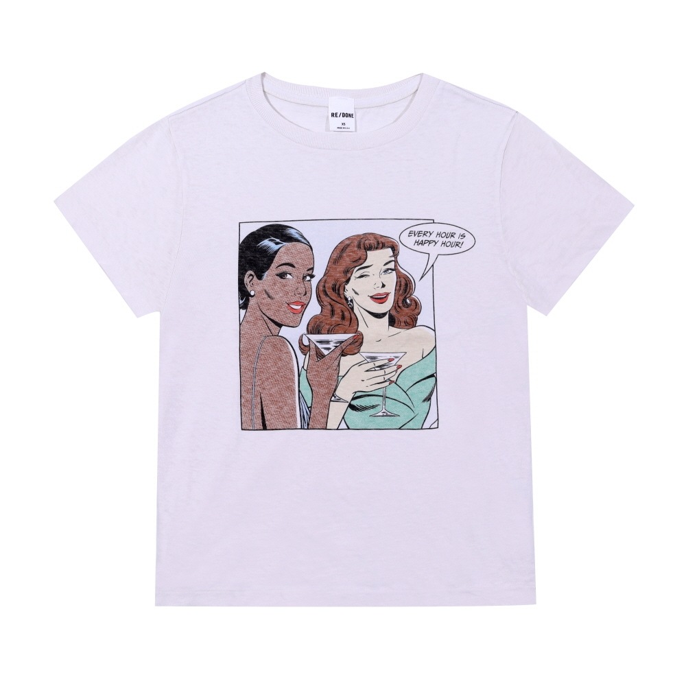 Leedon 024-02WCGT315 クラシックハッピーアワー女性用半袖Tシャツ