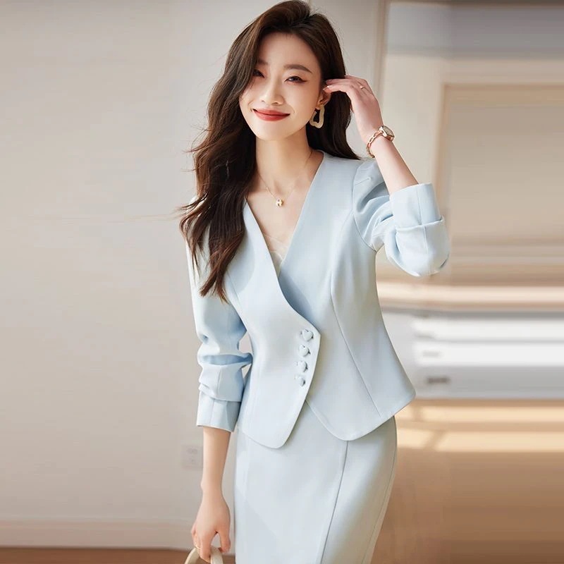 韓国ファッションスーツズボンスカートベストキャリアウーマンスーツ着 OL職業服 気質 春秋 スカート二点セット