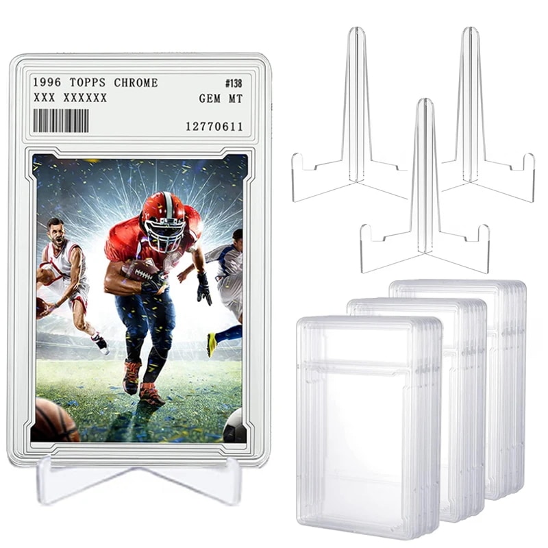 納期21日～取引カードスラブラベルpsaおもちゃ野球スターカードスタンドスリーブプロテクターアクリルプラスチックゲームグレードptcgギフト90x65mm35pt