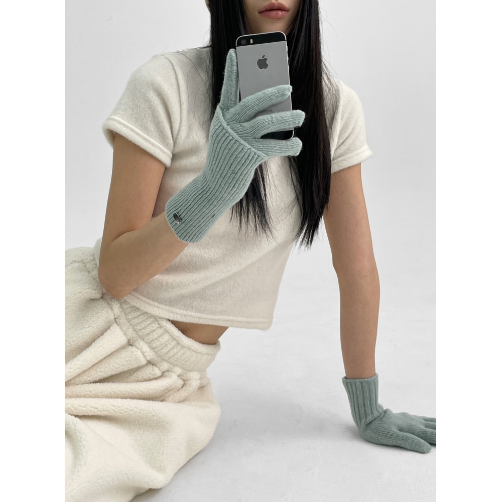 ブラックアップリパークレイヤードウォーマータッチグローブ (30% ウール)