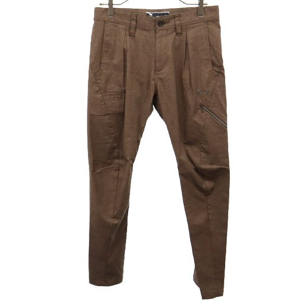 未使用 ロゴ刺繍 ゴルフ タイト テーパードパンツ w32 ブラウン メンズ