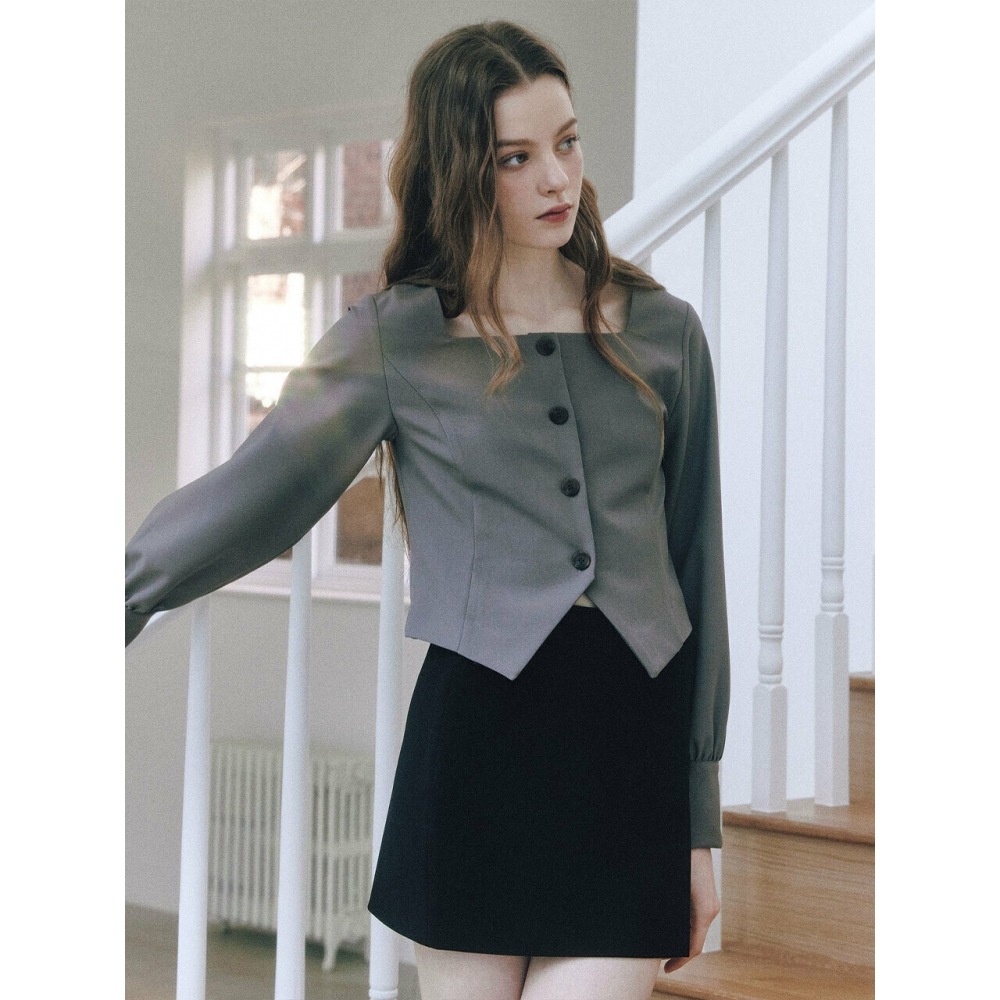 レターフロムムーンテイラースクエアネックブラウス（2色）