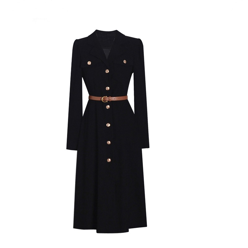 ワンピース シャツワンピース ミモレ ミモレ丈 ロング ロング丈 袖あり 長袖 Vネック 襟付き ベルト ウエストマーク かわいい 大人可愛い シンプル カジュアル おしゃれ お洒落 かっこいい