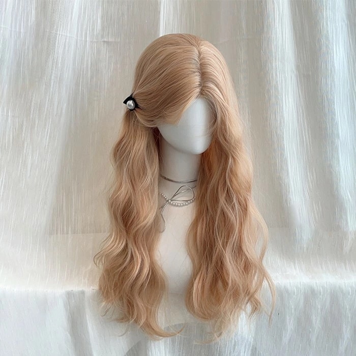 ウィッグ フルウィッグ 長髪 ピンクゴールド ロング 巻き髪 ロングウィッグ ハロウィン 原宿風 かつら コスプレ 可愛い コスチューム 仮装 大人用 普段使い 文化祭 イベント 学園祭 演劇 舞台