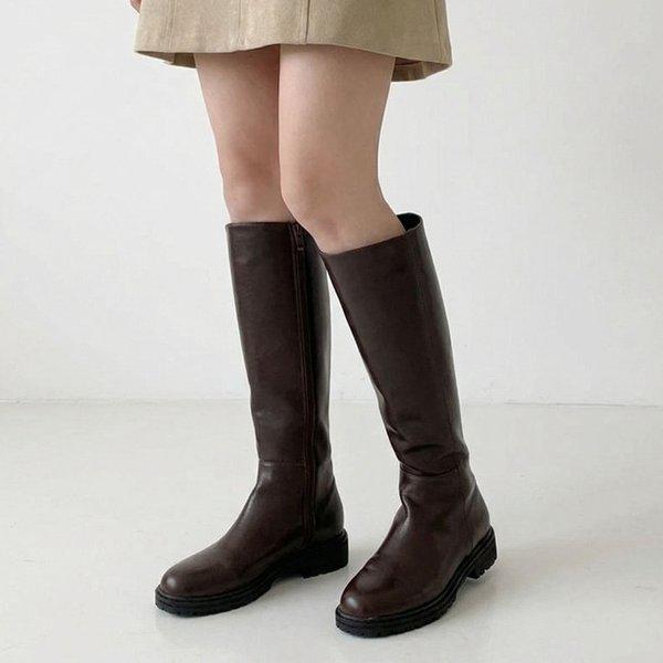 女性用サイドジップロングブーツ 3.5cm
