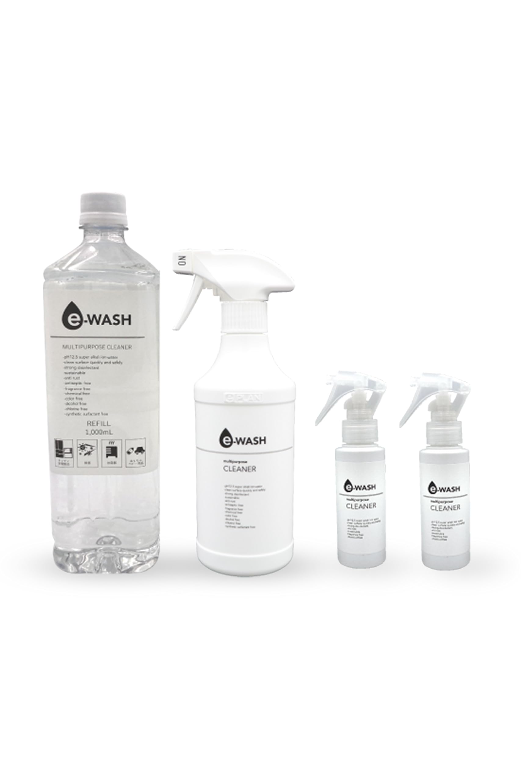 【 e-WASH 】おうちまるごと大掃除！ 時短で簡単キレイ 【 強アルカリ電解水で 洗浄 消臭 除菌 】(99.83% 純水 だから) 赤ちゃん ペットも心配無用 キッチン フローリング 油汚れ ヤ