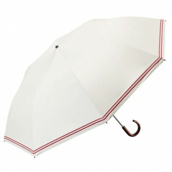 umbulatio ラクオリUVブロック 2段折りたたみ傘 55cm マニッシュボーダー オフホワイト S255-1118WH2-BB
