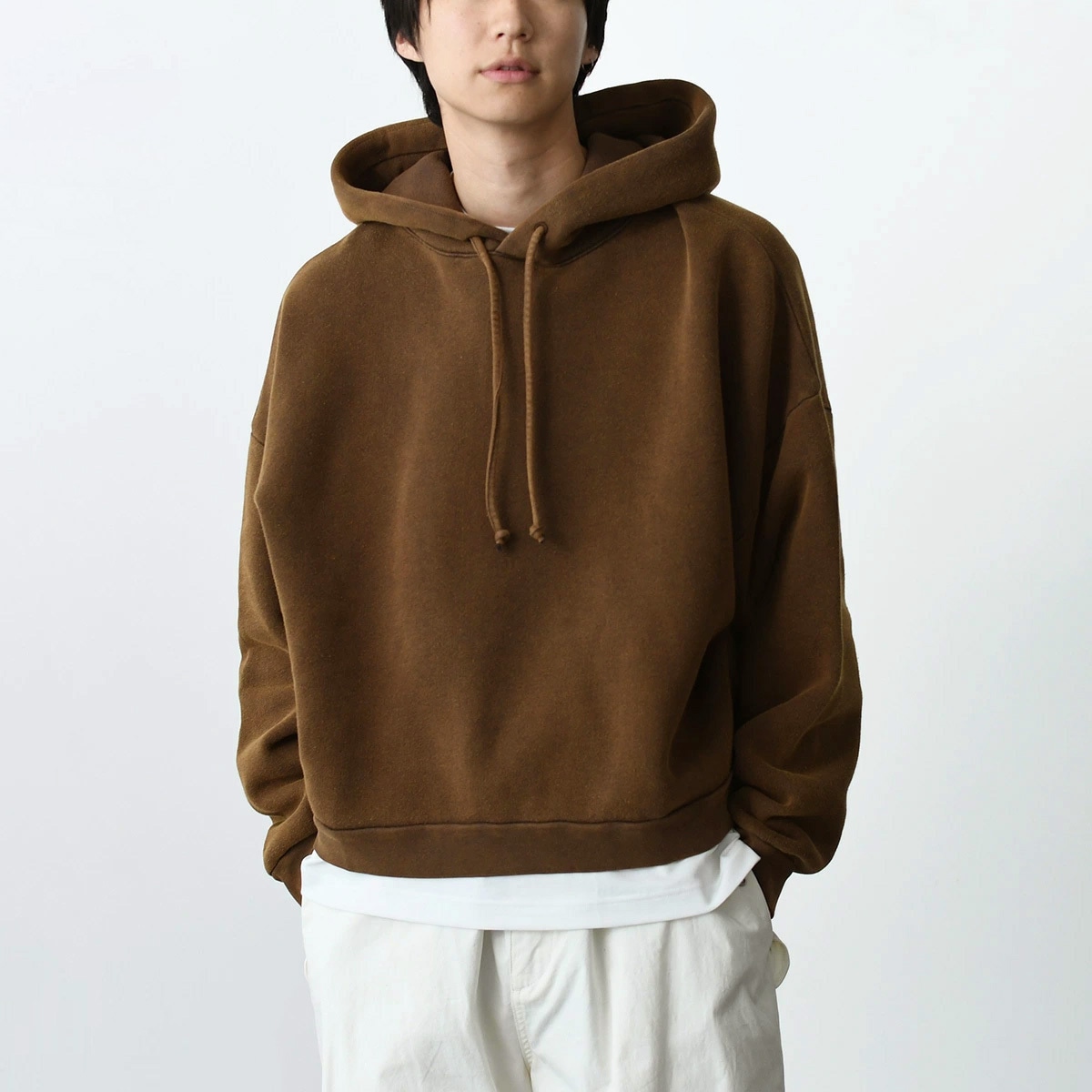 ACNE STUDIOS アクネ ストゥディオズ パーカー トップス ロゴパッチ フーディ CI0138 メンズ ユニセックス ブラウン コットン 長袖 リラックスフィット