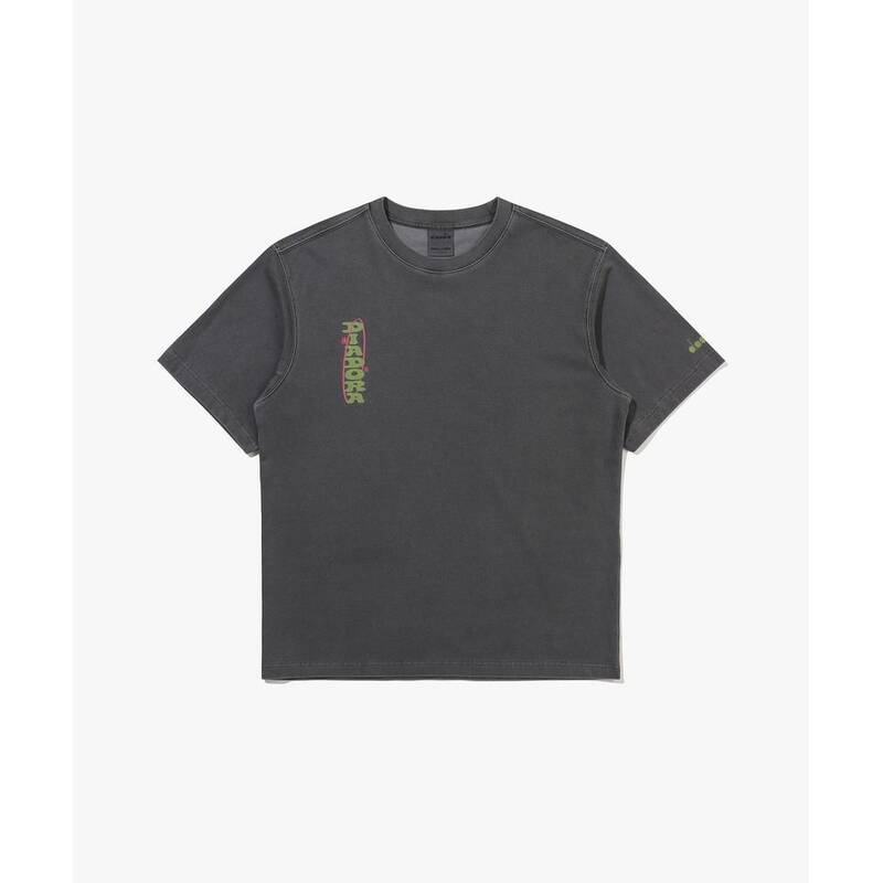 ディアドラ diadora イークイップ ウォッシュドグラフィック バックメッシュ 半袖Tシャツ GREY D6223LRS25GRD 401804
