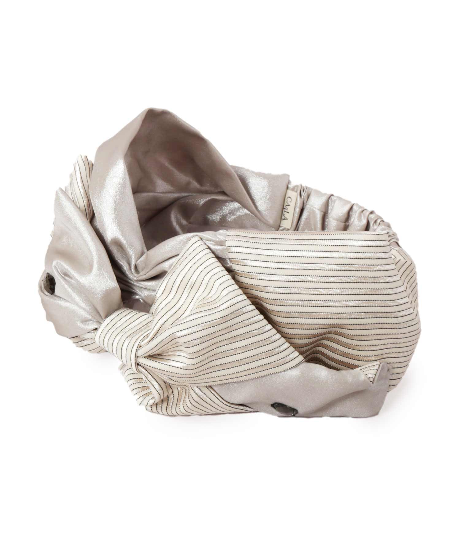 [カシラ] ヘアバンド デイリー カジュアル 春夏 リボン ストライプ サテン TKU00379 BEIGE Free Size