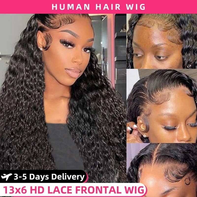 人毛ウィッグ 13x4 ディープウェーブフロントウィッグ レースウィッグ 13x6 人毛 200 密度人毛ウィッグ カーリーレースフロント人毛ウィッグ
