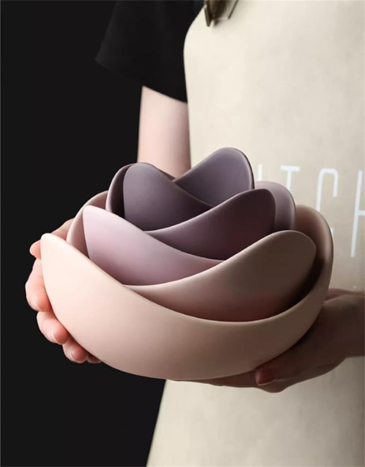 INSスタイル 蓮華碗 食べ物収納皿 おやつ置き皿を用意する 禅意 装飾 置物収納 簡素 鍋皿に料理皿 畳彩蓮華 陶磁器碗 皿 セット 工芸品皿 菓子皿 果物皿 トレンド